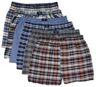 Men Classic Plaid Design Woven Boxer Shorts Underwear 6 Pack