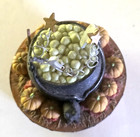 Our America Yankee Candle Halloween Jar Topper Witches Cauldron  pumpkin Unused