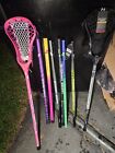 2 Women Lacrosse Sticks With 3 Replacement Shafts  you Pick Color 