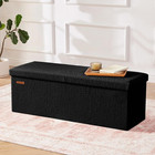 Ottoman With Storage  Sherpa Folding Storage Bench Foot Rest  Modern Upholstered