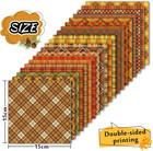 40 Pcs Fall Plaid Pattern Paper Autumn Themed Scrapbook Double Sided Colorful De