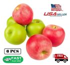 6pcs Artificial Apples Fake Simulation Fruit Kitchen Party Wedding Home Decor Us