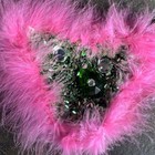 Vintage 1960s Pink Feather  Green Sequin  Showgirl Burlesque Costume Bottoms
