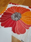 Awesome Rare Vintage Mid Century Retro 70s Pink Org Red Big Flowers Fabric  Look
