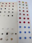Vintage Diminutive Button Collection Lot - Czech Glass  Cobalt  Pearl   Enamel