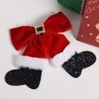 Christmas Red Velvet Ribbon Hair Bow Clip Large Sparkly Velvet Christmas Bows-b