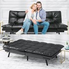 Futon Bed Modern Convertible Sofa Memory Foam Daybed With Adjustable Armrests