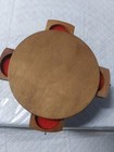 Vintage Dollhouse Miniature Round Wood Table With 4 Small Drawers   Accessories