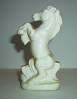 Vtg Japan Brown black Rearing Horse Porcelain Figurine 4    Half Painted Original