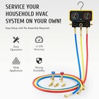 Hvac Ac Manifold Gauge Set Recharge R410a R22 Refrigerant Safety Valves Hose