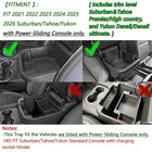 Edbetos Center Console Organizer For 2021-2026 Chevy Tahoe Suburban Gmc Yukon