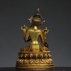 8 3  Antique Tibetan Buddhism Temple Bronze 24k Gilt Green Tara Buddha Statue