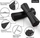 400 Durable Twist Ties     Reusable Black  Heavy-duty Cable  Bag   Home Organizers