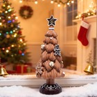  Christmas Tree Resin Figurine     Hand-painted Gingerbread Christmas Tree Brown