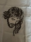 Pillow Cover - 100  Cotton - Linen Look - Embroidered Jesus