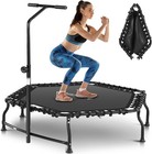 50in Rebounder Trampoline For Adults- 2026 Foldable Mini Trampoline With Bar  