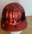 Vintage  Superlite By Fibre Metal Red Aluminum Hard Hat Kc Chiefs Stickers