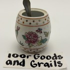 Vintage Miniature Chinese Famille Rose Ginger Jar W Spoon Jingdezhen China