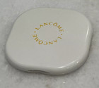 Vintage Lancome White Yellow Comb Mirror Compact Collectible