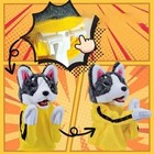 Kung Fu Husky Boxing Hand Puppet Interactive Plush Toy Punch Battle Game Kids