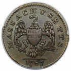 1787 Massachusetts Half Cent  Scarce Ryder 4-b  R4  Pcgs Au53