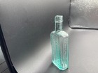 Antique J e  Gombault s Caustic Balsam Medicine Bottle Aqua  1800 s 