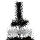 Shiny Black And Metallic Silver Layered Tinsel Christmas Tree Stand Included