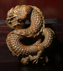 7 8 5 5 3 Cm Hand Carved Green Sandalwood Netsuke  Dragon