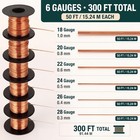 6 Rolls Pure Bare Copper Wire For Jewelry Making - 6 Sizes  Craft   Diy Supplies