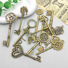 9pcs Keys Large Antique Vintage Old Brass Skeleton For Lady Used For Diy Making