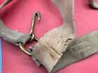 Original Victorian Era White Buff Leather Belt With Buckle   Hangers