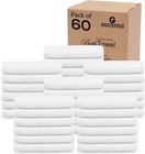 White Cotton Blend Bath Towels 20x40 Soft Durable For Hotel Gym Spa Salon School