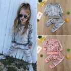 Toddler Kids Baby Girl Velvet Top Sweatshirt Long Pants Tracksuit Outfit Clothes