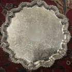 Antique Ellis Barker 1900 Silver Plated Salver Tray Continental Early 1900   s