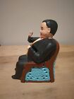 Vintage Tammany Cast Iron Man In Chair Mechanical Coin Bank