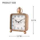 Vintage Gold Table Clock On Stand  Desk And Shelf Decor Clock   French Rustic   