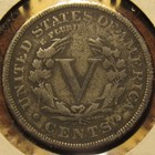 1886 Liberty V-nickel  Fine Details      Key Date  Full Rims  Reverse   Liberty