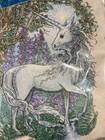 Mythical Creatures Drawstring Bag The Star  Beautiful Unicorn Purple Silk Velvet