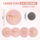 500pcs Pink Gold Foil Thank You Stickers 2 Inch  Small 2 Inches 