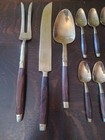 Vintage Mid-century  1960s  Thai Brass   Rosewood Flatware Set-26 Pieces