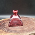 Vintage Pact Ruby Red Glass Ink Bottle Square Inkwell Early 20th Century