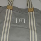 Pottery Barn Kids Classic Diaper Tote Bag Grey White Tan Changing Pad Monogram H