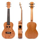 Kmise Concert Ukulele 23 Inch Hawaii Guitar Mahogany Carved Cat W bag And Tuner