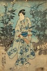 Antique Japanese  Ukiyo-e Woodblock Print  Framed  Kunisada  toyokuni Iii 