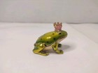 Royal Frog Prince Trinket Box Iridescent Enamel Hinged Magnetic Clasp