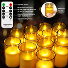 6 Pcs Flameless Led Tea Light Candles With Remote Control realistic Flickering  