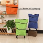 Portable Foldable Shopping Trolley Bag With Tug-pull Wheel  Suitable For Shop   