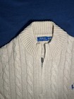 Polo Ralph Lauren Beige Cable-knit Cotton Quarter Zip Mock Neck Sweater 2xb