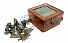Rare New Brass Sextant Nautical Brass Sextant Working Marine Vintage leather Box