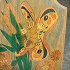 Vintage 1970s Handmade Mid-century Modern Butterfly Cattail Flower Woodwork